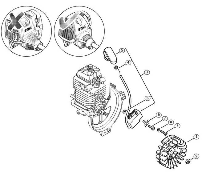 Genuine Stihl KM100 R / E - Ignition system