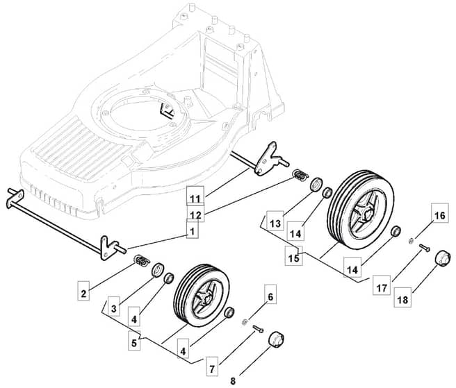 MB482 B - 2005-2007 - 12-5586-92 - Mountfield Rotary Mower Wheels Diagram