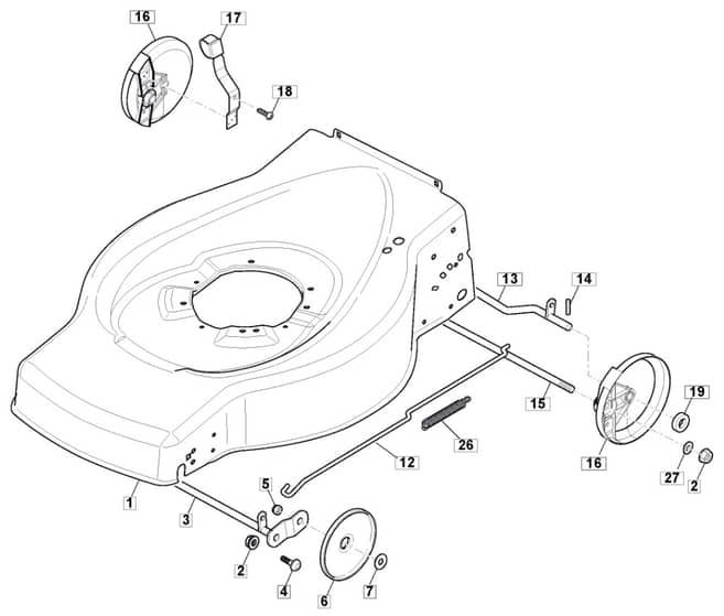 HP180 - 2015-2018 - 299174623/M15 - Mountfield Rotary Mower Deck Diagram