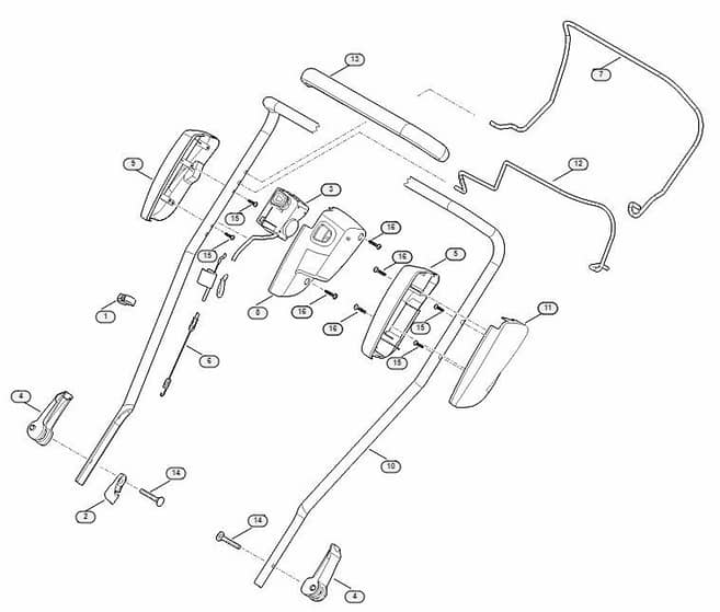 Genuine Stihl RMA2 1 RT / A - Handle upper part