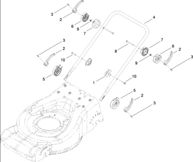 Hayter R48 - 447E (280000001 - 280999999) - Lower Handle Assy