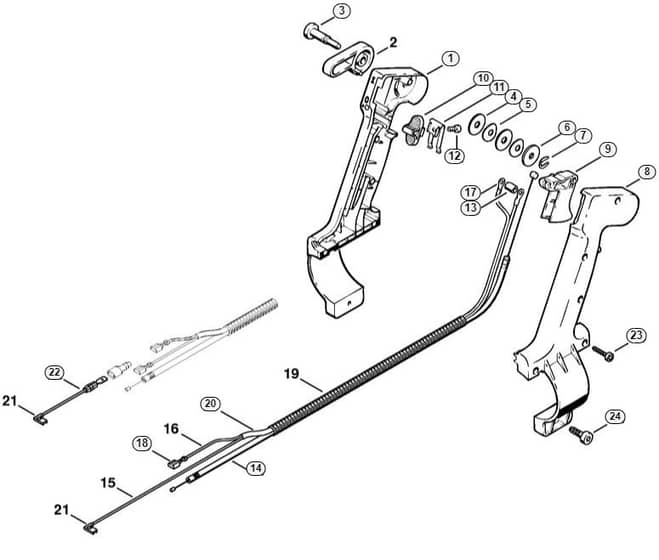 Genuine Stihl SR420 / K - Control handle (46.2001)