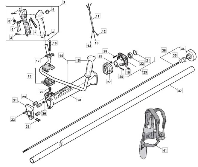 MB 3202 - 2009-2012 - 281521003/MO9 - Mountfield Brushcutter Handle Diagram