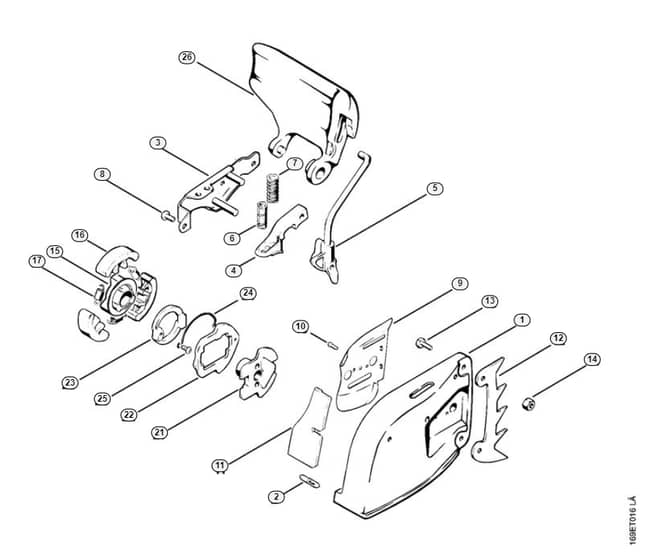 Stihl 032 Avq Chain Brake With Isolating Clutch - L-Group