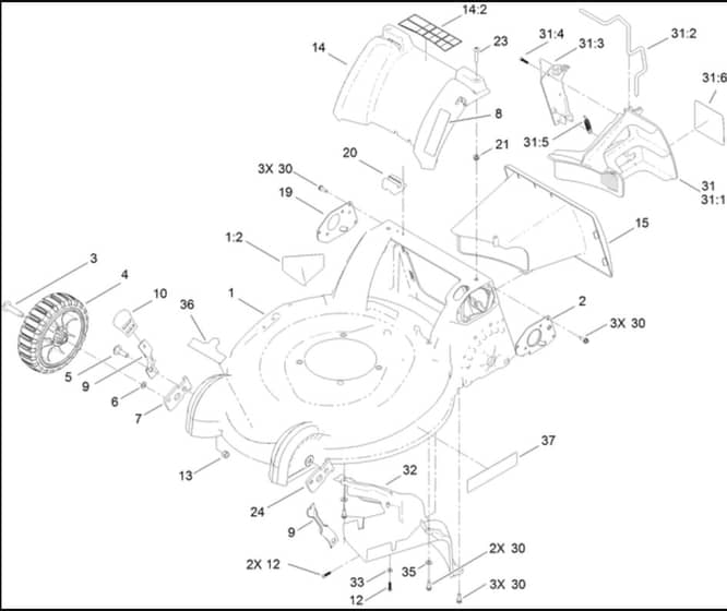Hayter R53A - 449F (449F315000001 - 449F315999999) - Front Wheel Assy