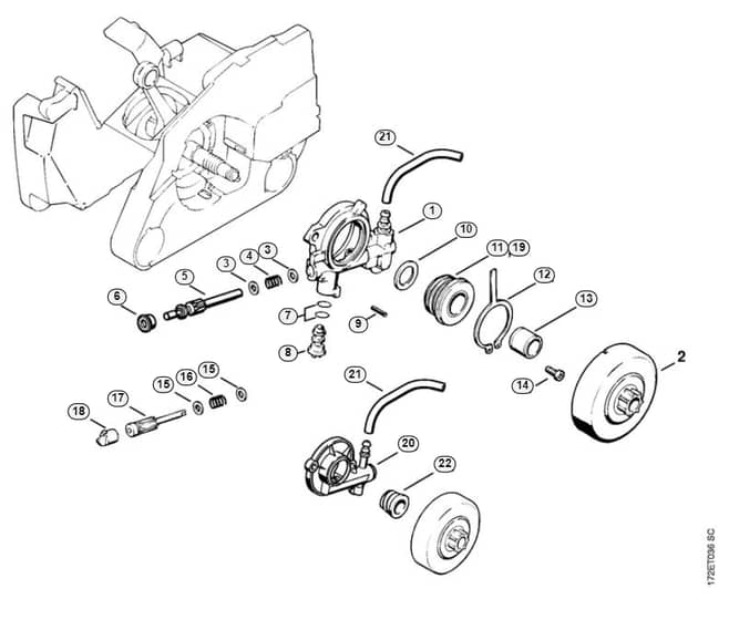 Stihl 026 C Oil Pump - C-Group