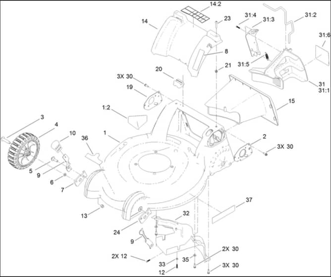 Hayter R53A - 449F (400000000 - 401999999) - Front Wheel Assy