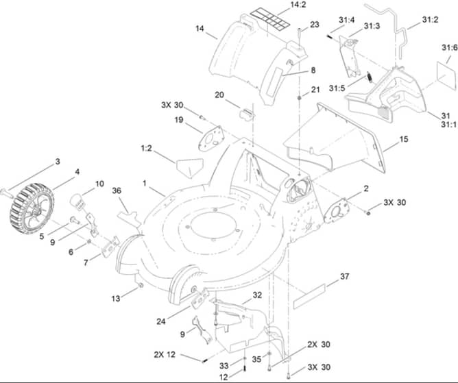 Hayter R53A - 449F (449F316000001 - 449F316999999) - Front Wheel Assy