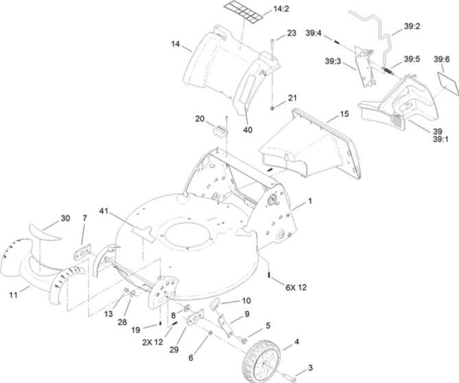 Hayter R53S - 448F (400000000 - 499999999) - Housing - Rear Cover - Front Axle Assy