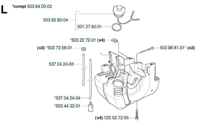 Husqvarna 235R from 20144800001-current - Fuel Tank