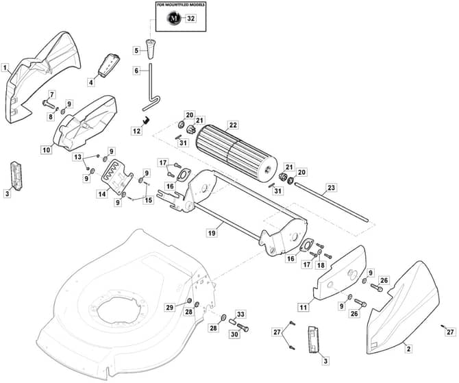 S461R PD ES - 2012-2017 - 299489543/M12 - Mountfield Rotary Mower Roller Diagram