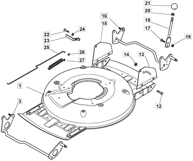 MULCHER INOX 504 PD - 2010 - 291562023/MFR - Mountfield Rotary Mower Deck Diagram