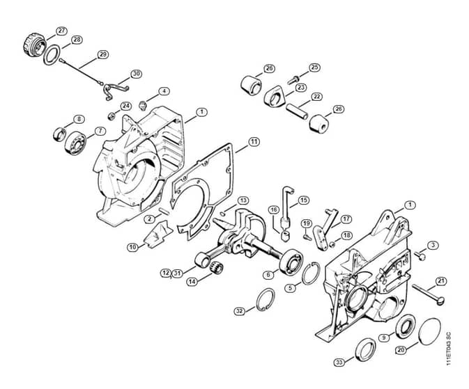 Stihl 051 Q Crannkcase - A-Group