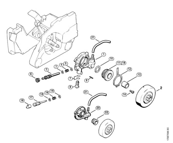 Stihl 026 W Oil Pump - C-Group