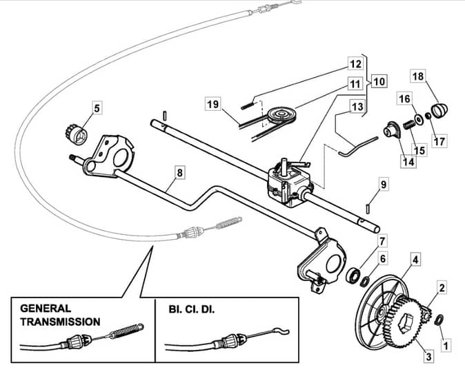 ML5060 PD - 2009 - 295505138/IM9 - Mountfield Rotary Mower Transmission Diagram