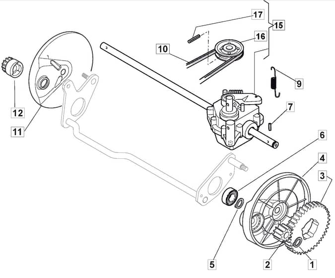 MULTICLIP 501 SP - 2010-2011 - 291502148/BQ - Mountfield Rotary Mower Transmission Diagram