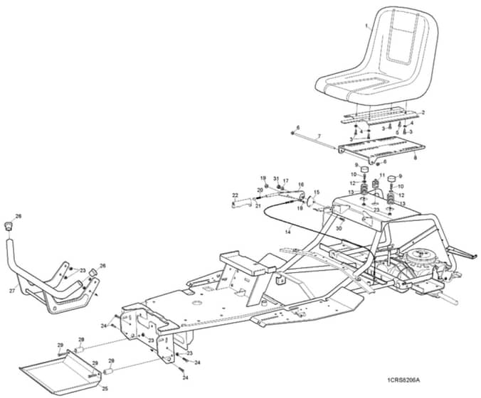 Hayter Heritage RS82H - 148B (148B001001 - 148B099999) - Seat Assembly