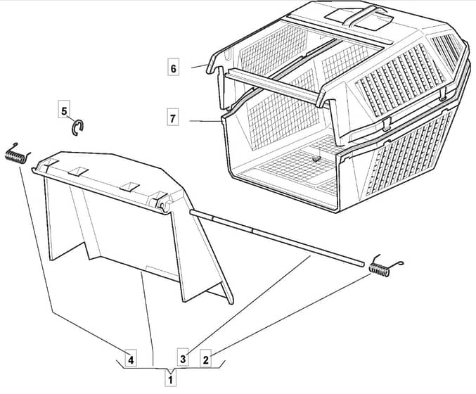 HP470 - 2005 - 293516028/BQ - Mountfield Rotary Mower Grass Bag Diagram