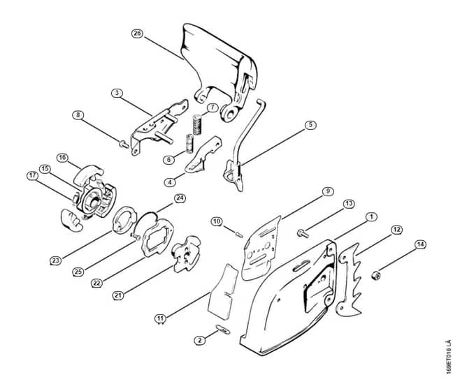 Stihl 032 Aveqw Chain Brake With Isolating Clutch - L-Group