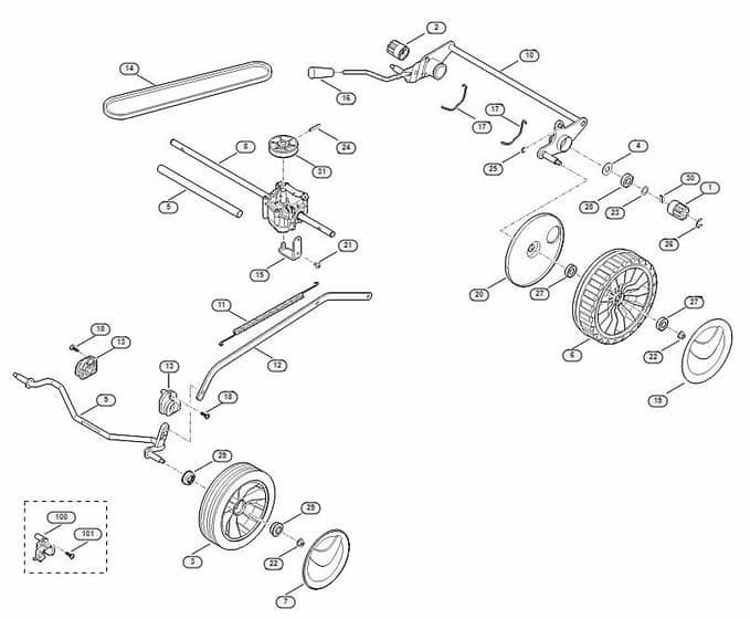 Genuine Stihl RM253.0 T / C - Chassis, Gear box