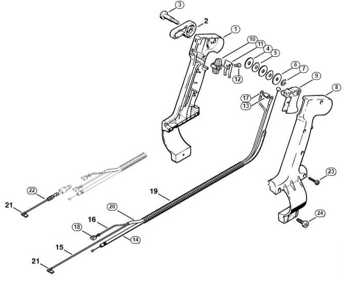 Genuine Stihl SR340 / K - Control handle (46.2001)