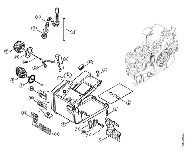 Stihl 020 T Tank Housing - C-Group