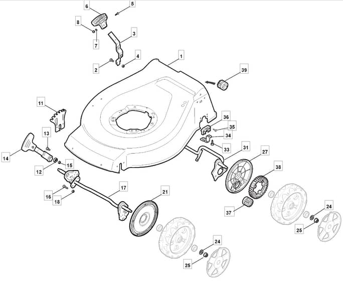 S461 PD - 2010 - 299482043/M10 - Mountfield Rotary Mower Deck Diagram