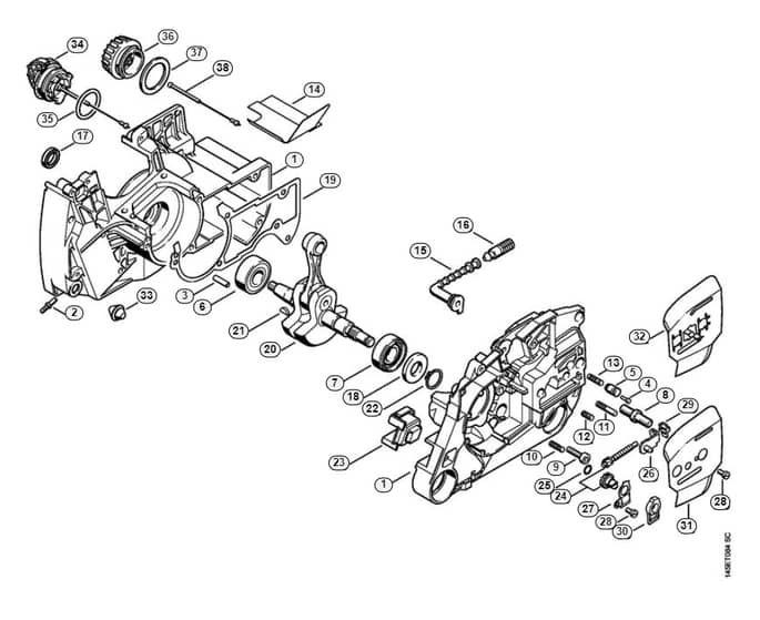 Stihl 046 C Crankcase, Crankshaft - A-Group
