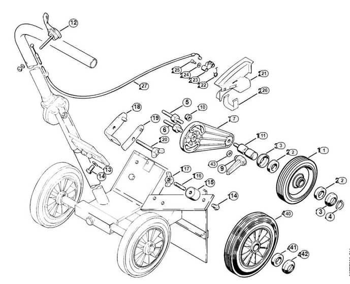 Genuine Stihl TS460 / O - Extras: Mounting kit - Cutquik cart