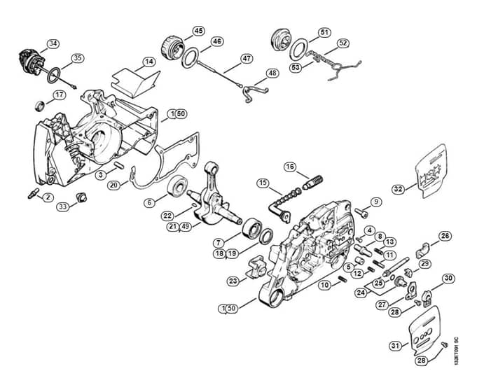 Stihl 044 W Crankcase, Crankshaft - A-Group