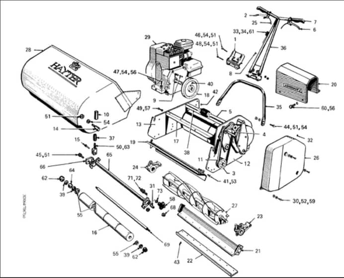 Hayter Ambassador 2 - 064 (064-007067 - 064-099999) - Mainframe Assembly