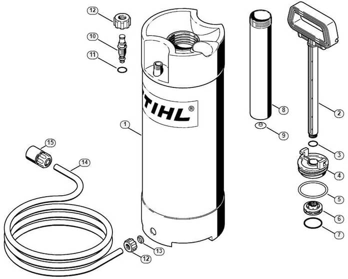 Genuine Stihl TS800 / N - Pressurized water tank (28.2010)