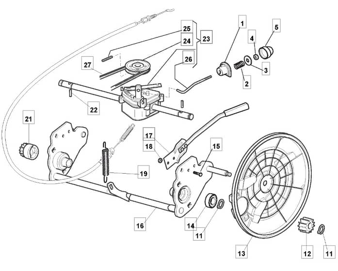 MLF 53 TRHGR - 2009 - 291537038/MFR - Mountfield Rotary Mower Transmission Diagram