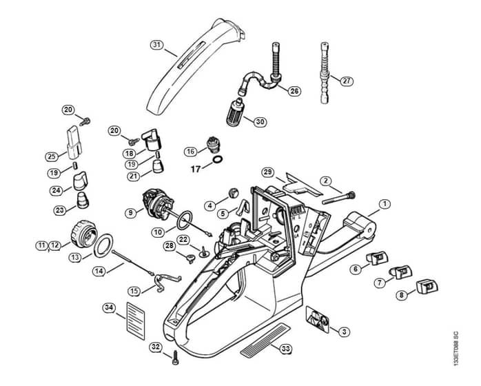 Stihl 026 W Tank Housing - J-Group