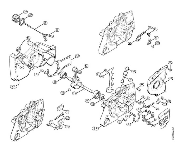 Stihl 028 Wb Crankcase, Crankshaft - A-Group