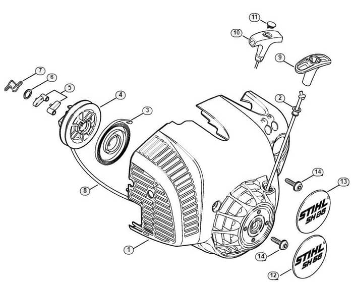 Genuine Stihl SH86 D / G - Rewind starter