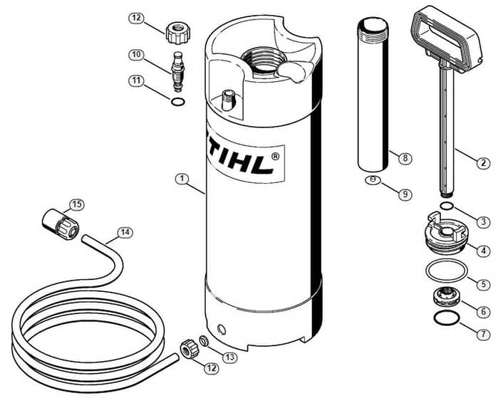 Genuine Stihl TS400 - Pressurized water tank (28.2010)