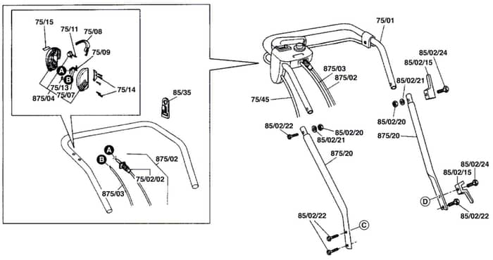 Atco Windsor 12 - F016302042 - Handle Assembly