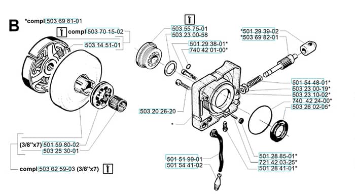 Husqvarna 281 - 2001-Current - Clutch & Oil Pump
