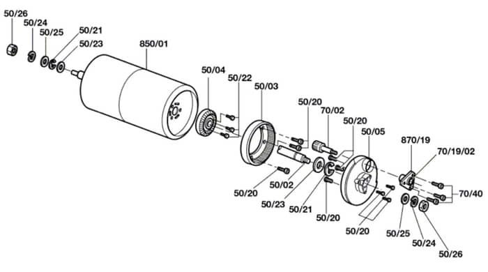 Atco Balmoral 14S - F016307242 - Rear Roller Assembly