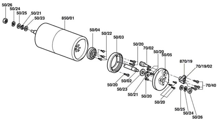 Atco Windsor 12S - F016302142 - Rear Roller Assembly
