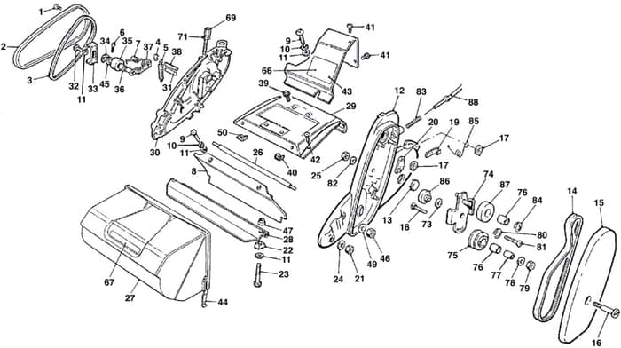 Qualcast Suffolk Punch 35S - F016L80401 - Main Assembly