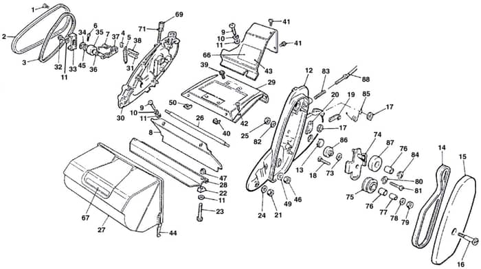 Qualcast Suffolk Punch 43S - F016L80405 - Main Assembly