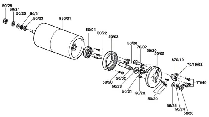 Qualcast Classic Petrol 43S - F016306042 - Rear Roller Assembly