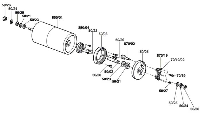 Atco Windsor 14S - 3616C14A70 - Rear Roller Assembly