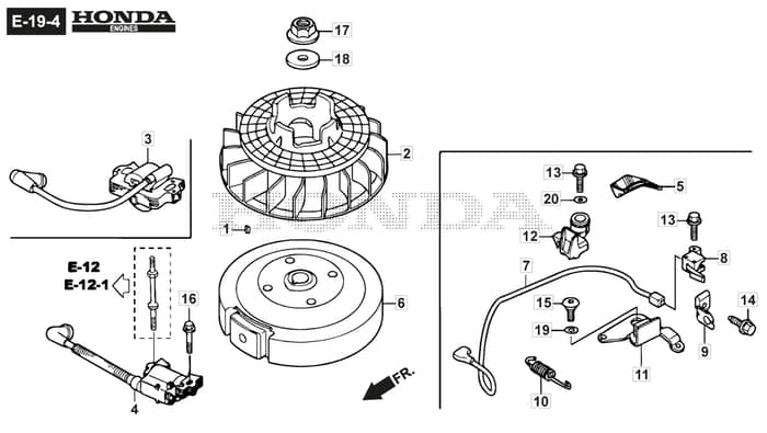 HP45 H - 2016-2017 - 299014633/BQ - Mountfield Rotary Mower Flywheel GCV160A0 S4 GB SD Diagram