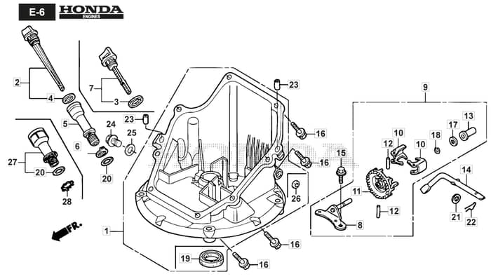 HP45 H - 2016-2017 - 299014633/BQ - Mountfield Rotary Mower Oil Pan Diagram