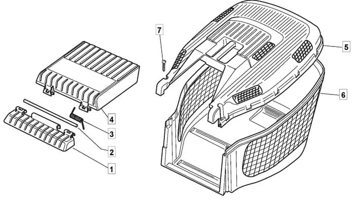 ES 460 - 2019 - 299114663/MTF - Mountfield Rotary Mower Grass Bag Diagram