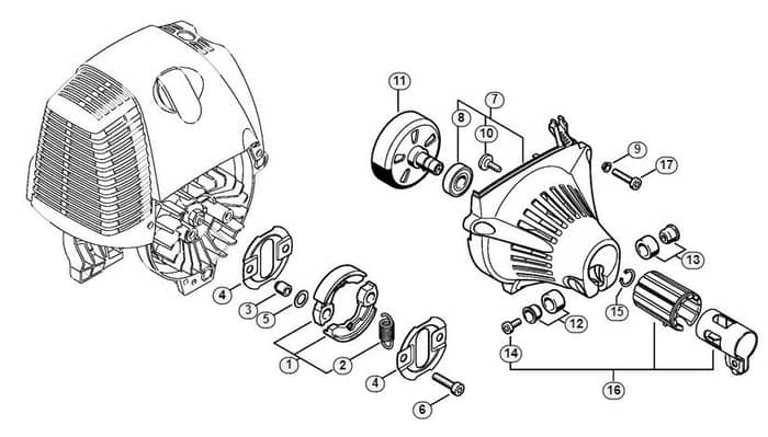 Genuine Stihl HT100 / F - Clutch, Fan housing