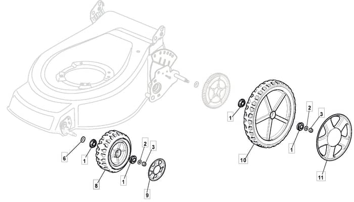 M512 PD BW BBC - 2010 - 292157333/M10 - Mountfield Rotary Mower Wheels Diagram